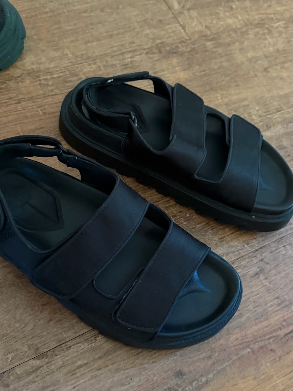 Zara Black Strappy Platform Sandals